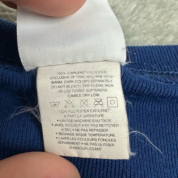 Vintage Patagonia Size L Blue Made in USA Capilene Long Sleeve Under Shirt - Picture 4 of 7